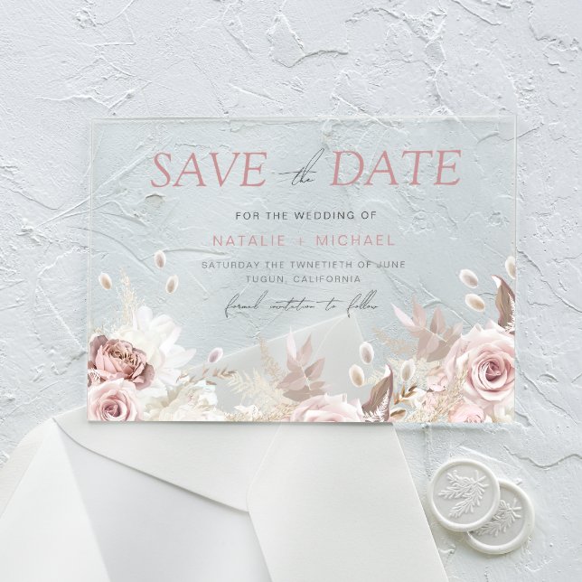 Dusty Rose & Ivory Save The Date Wedding (Creator Uploaded)