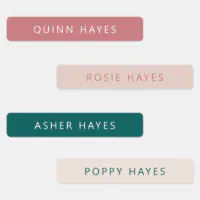 Skinny Name Labels for Daycare, School, Clothing 80 Personalized Waterproof  Stickers Boho Floral Design 