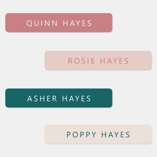 Dusty Rose Jade Name Labels