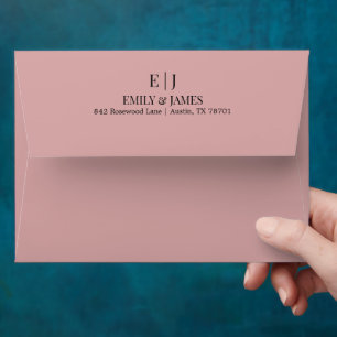 Dusty Rose Minimal Chic Wedding Envelope