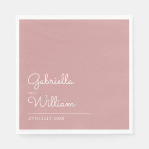 Dusty Rose Minimalist Elegant Script Napkins