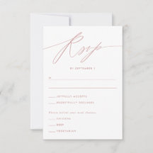 Dusty Rose Minimalist Script Response Card