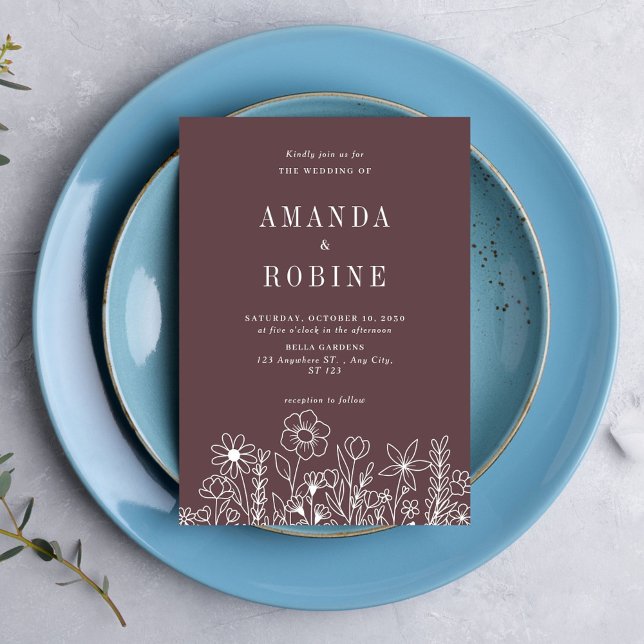 Dusty Rose Minimalist Wedding Invitation (Creator Uploaded)