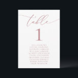Dusty Rose Minimalist Wedding Seating Table Number<br><div class="desc">Beautiful,  elegant,  modern and minimalist,  table number card. Fully customizable. **PLEASE NOTE: To order,  simply adjust your table number and add each number to your cart separately. Then check out once you are finished.</div>