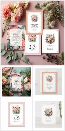 Dusty Rose, Mint Green and Blush