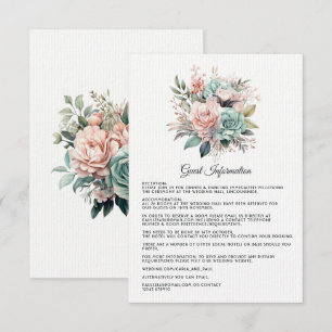 Dusty Rose, Mint Green, and Blush Guest Details Enclosure Card