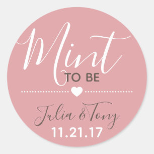 Dusty Rose Mint To Be Stickers Wedding Favors