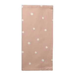 Dusty Rose Modern Farmhouse Polka Dot Pattern Cloth Napkin