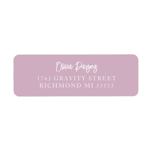 Dusty Rose Modern Hand Lettering Scripted Address Label (Front)