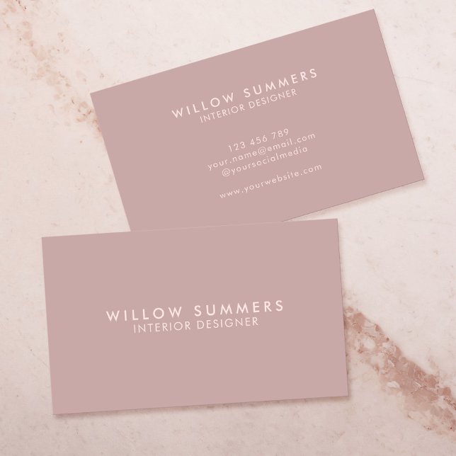 Dusty Rose Modern Minimal Professional Business Card (Creator Uploaded)