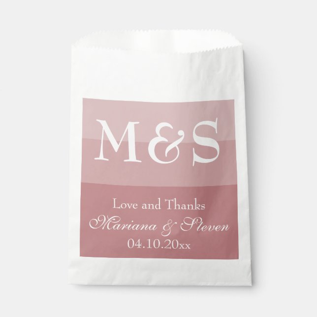 Dusty Rose Modern Script Favor Bag (Front)