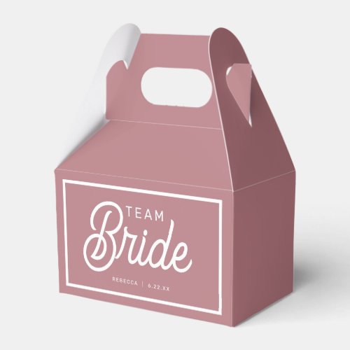 Dusty Rose Modern Team Bride Custom Favor Box