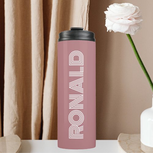 Dusty Rose Modern Typography Groomsman Thermal Tumbler