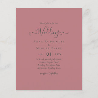 Dusty Rose Monochrome Wedding Flyer