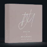 Dusty Rose Monogram Photo Album Binder<br><div class="desc">Preserve your precious memories with this modern and minimalist dusty rose photo album binder featuring a unique brush script 2 initial monogram with the couple's name and "photo album" text below in a light gray modern sans serif font. Customize the spine text to create a personalized and elegant keepsake. Perfect...</div>
