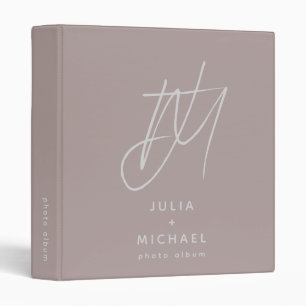Dusty Rose Monogram Photo Album Binder