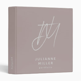 Dusty Rose Monogram Portfolio Binder