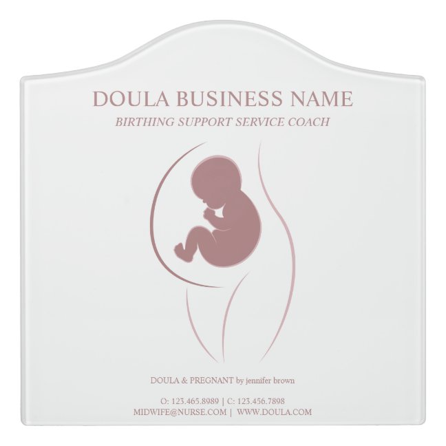 Dusty Rose Mother and Baby Branding Door Sign