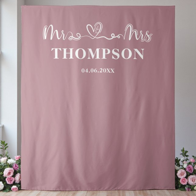 Dusty Rose | Mr and Mrs Modern Trendy Backdrop (Creator Uploaded)