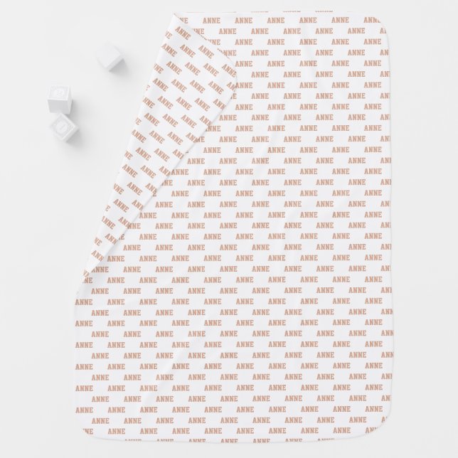 Dusty Rose Name Pattern Baby Girl Baby Blanket (In Situ)