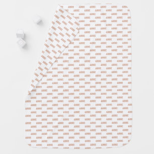 Dusty Rose Name Pattern Baby Girl Blanket