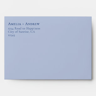 Dusty Rose Navy Floral Wedding Invitation Envelope