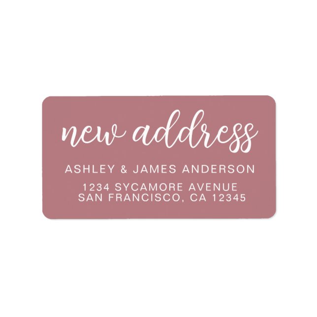 Dusty Rose New Address Label (Front)