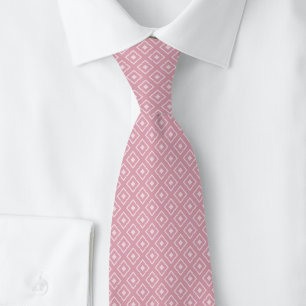 Dusty Rose Notched Diamond Neck Tie