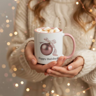 DUSTY ROSE ORNAMENT MUG FOR CHIC HOLIDAYS