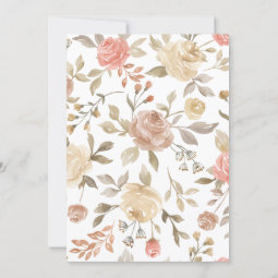 Dusty Rose Peach Cream Floral 60th Birthday Party Invitation | Zazzle