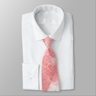 Dusty Rose Peach Watercolor Marble Texture Neck Tie