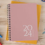 Dusty Rose Personal 2024 Weekly Planner<br><div class="desc">Simple personal stationery 2024 annual planner with dusty rose cover. Annual planner (12 months) with open monthly overviews and weekly planning sheets. Contact for assistance in personalizing.</div>