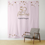Dusty Rose Personalized 50 and Fabulous Tapestry<br><div class="desc">Celebrate a milestone birthday in elegance with our Dusty Rose Personalized "50 and Fabulous" Tapestry. This tapestry is a perfect addition to any 50th birthday celebration, adding a personalized and sophisticated touch to your party decor. Designed in a beautiful dusty rose pink, complemented by a printed gold design, this tapestry...</div>