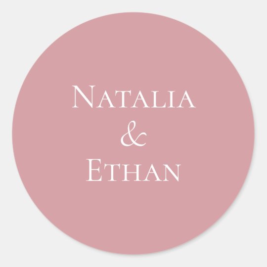 Dusty Rose Personalized Classic Round Sticker | Zazzle.com