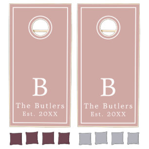 Dusty Rose Personalized Cornhole Board Set 