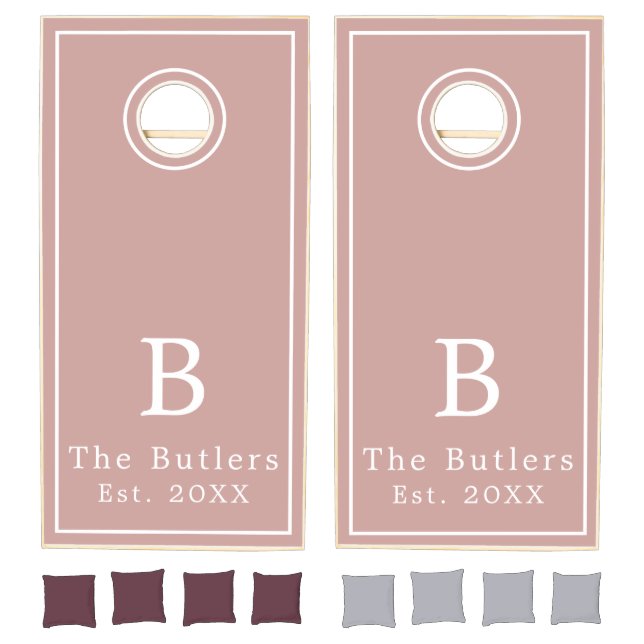Dusty Rose Personalized Cornhole Board Set  (Set)
