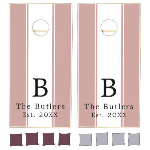 Dusty Rose Personalized Cornhole Board Set