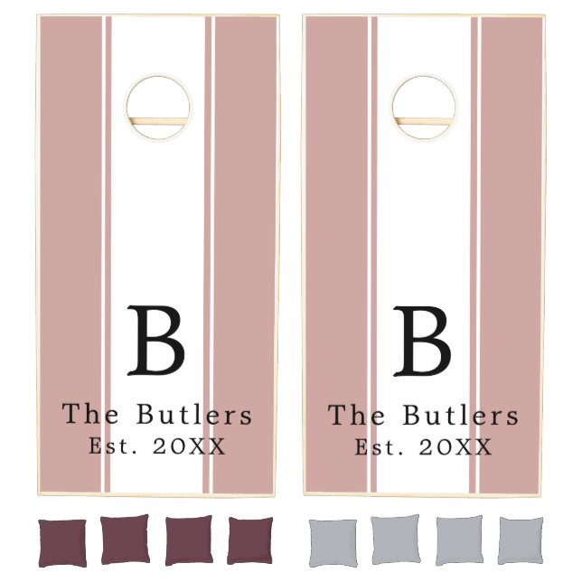 Dusty Rose Personalized Cornhole Board Set  (Set)
