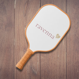 Dusty Rose Personalized Name Gold Leopard Heart Carbon Fiber Pickleball Paddle