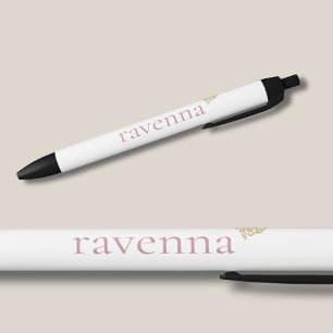 Dusty Rose Personalized Name Gold Leopard Heart Pen