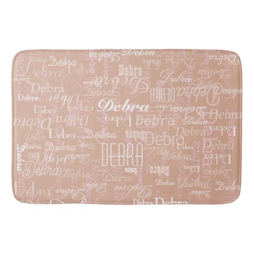 Dusty Rose Personalized Names Bath Mat