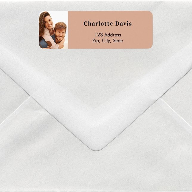 Dusty rose photo wedding return address  label (Creator Uploaded)