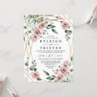 Dusty Rose Pink and Gold Floral Greenery Wedding