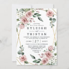 Dusty Rose Pink and Gold Floral Greenery Wedding