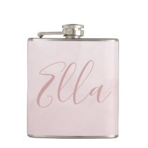 Dusty Rose Pink Blush Womans Girls Name Flask Dusty Rose Pink Blush Womans Girls Name Flask
