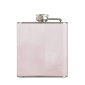 Dusty Rose Pink Blush Womans Girls Name Flask (Back)