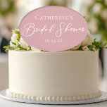 Dusty Rose Pink Bridal Shower Personalized Cake Topper