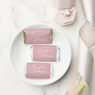 Dusty Rose Pink Bridal Shower Personalized Hershey's Miniatures