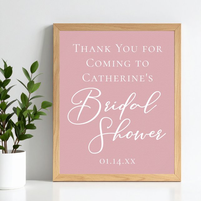 Dusty Rose Pink Bridal Shower Personalized Poster (Creator Uploaded)