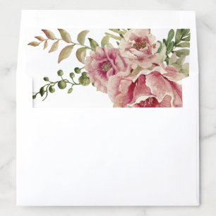 Dusty rose pink cactus flowers, succulent wedding envelope liner